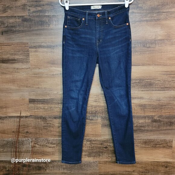 Madewell Jeans 28 Skinny 9" Mid Rise Larkspur Wash F8990 Tummy Control Stretch - Picture 1 of 13